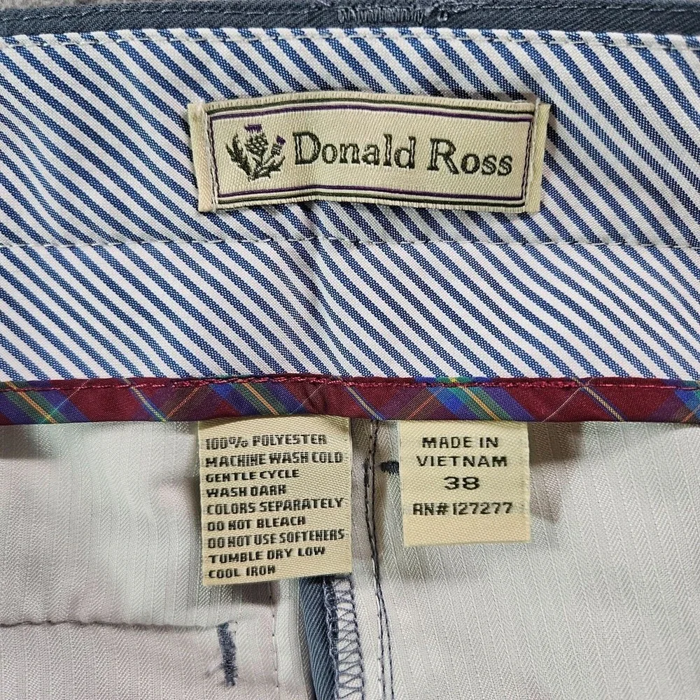Donald Ross Shorts‎ Men 38 x 8.5 Flat Front Graynish Blue